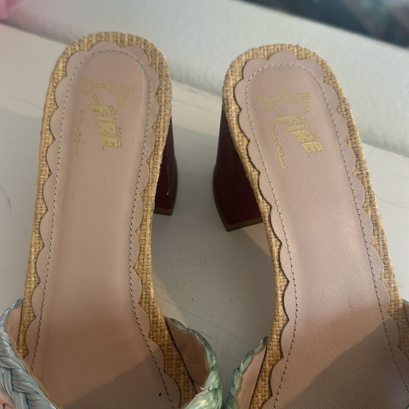 Miss L-Fire straw heel slides 38 7 - Picture 6 of 9